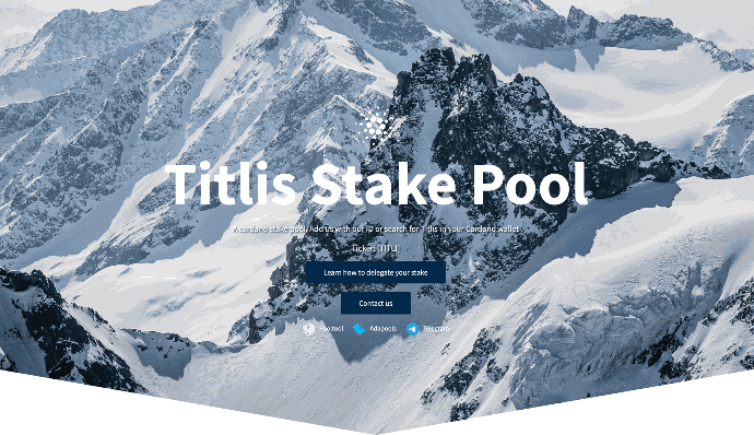 Screenshot of Titlis Stake Pool Website